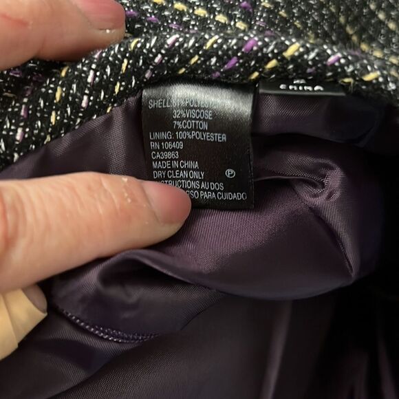 Tahari yellow, purple, black pencil skirt - size 2 - Picture 16 of 16